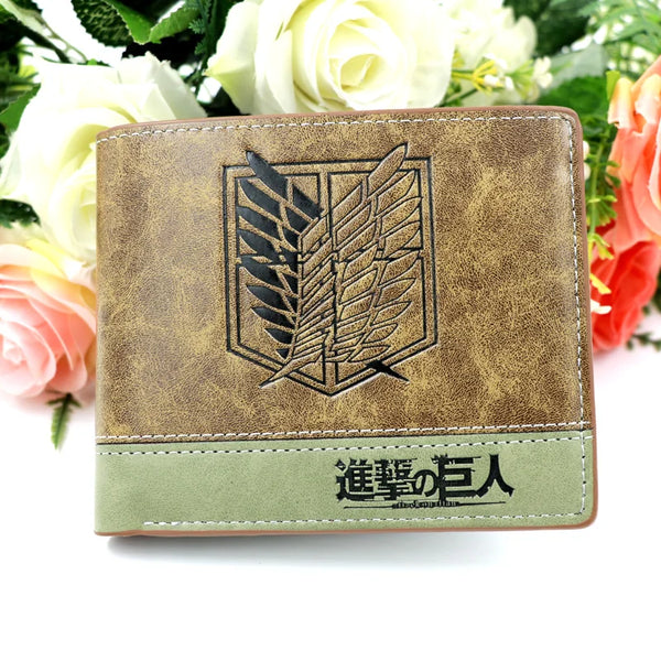 Freedom Wings: Attack on Titan PU Leather Men's Wallet - Stylish Short Purse Inspired by the Anime!