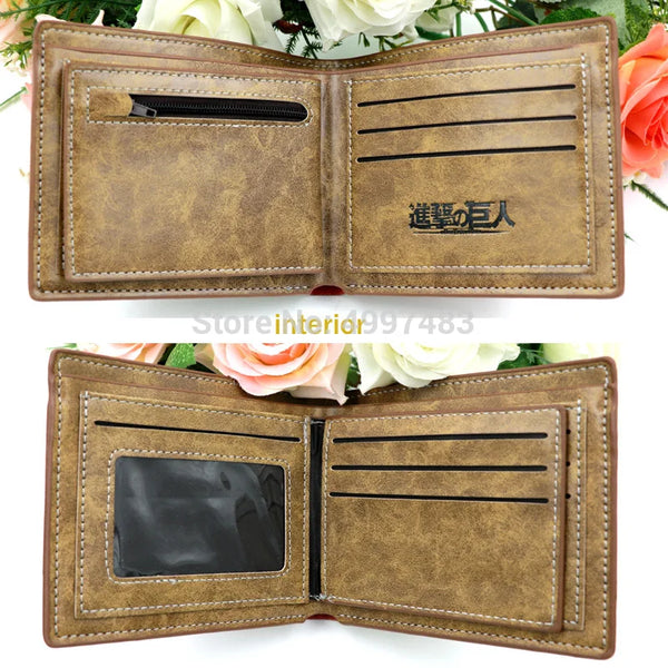 Freedom Wings: Attack on Titan PU Leather Men's Wallet - Stylish Short Purse Inspired by the Anime!