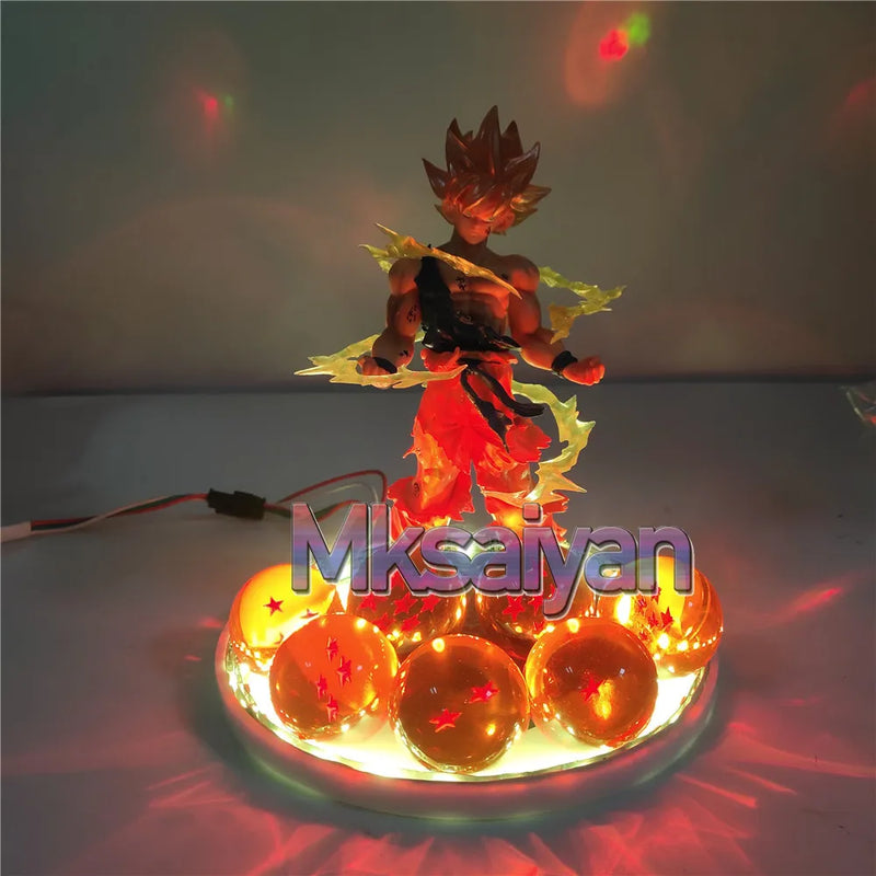 Goku Super Saiyan Lamp: Dragon Ball Z Action Figures & Crystal Balls Set