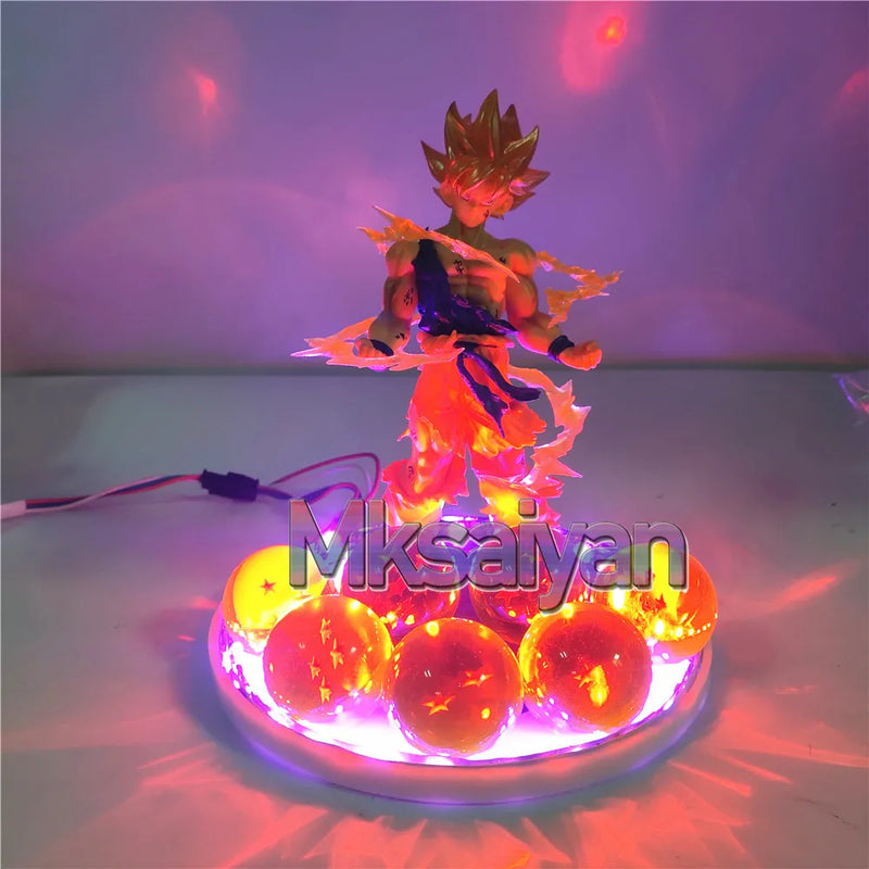 Goku Super Saiyan Lamp: Dragon Ball Z Action Figures & Crystal Balls Set