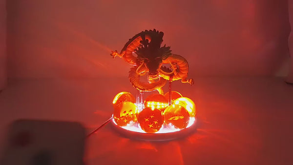 Dragon Ball Z Shenlong LED Night Light Set: Remote-Controlled Shenron Figure with Crystal Balls